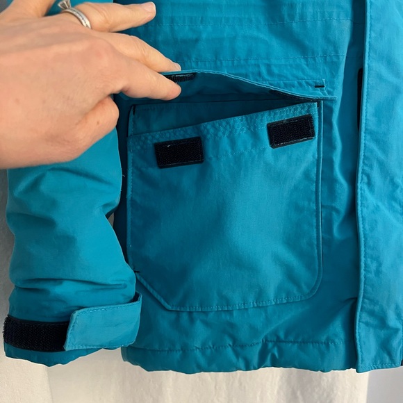 Teal and blue Lands End kids 3-in- 1 winter parka, size 10-12, medium - Picture 3 of 12